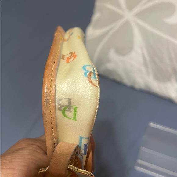 Dooney & Bourke Cream Multicolor Logo Wristlet - Picture 3 of 7